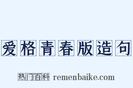 爱格青春版造句是什么意思的图片